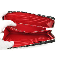 Load image into Gallery viewer, Christian Louboutin M Panettone round zip wallet with CL PARIS logo Gray/Black1235463 Canvas/Leather
