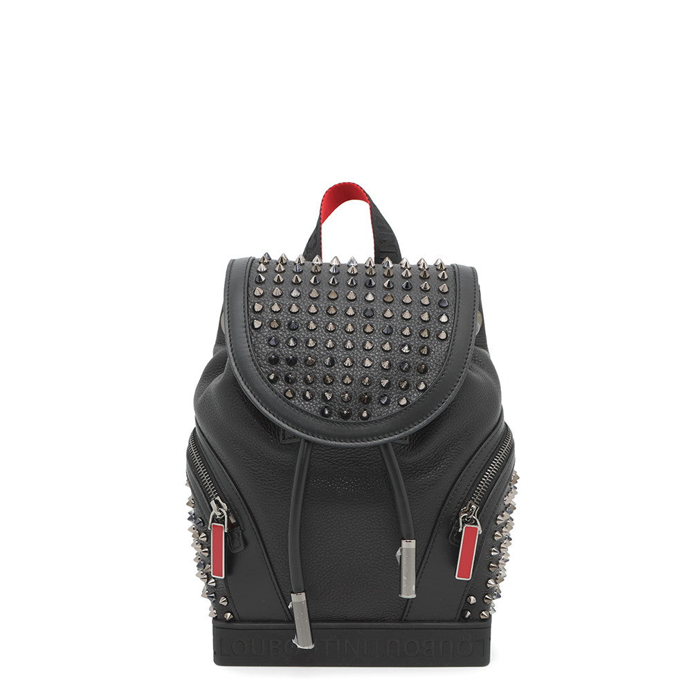 Christian Louboutin Explorer Funk Studded Backpack Black/Red3215038 Leather Size Small