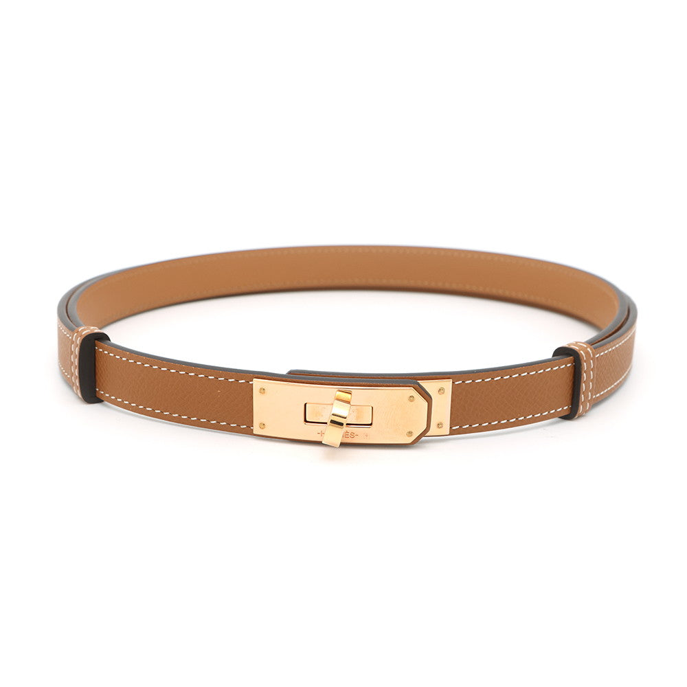 HERMES Kelly belt Size 18 Gold Epsom