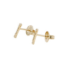 Load image into Gallery viewer, TIFFANY&amp;Co. Fleur de Lis Stem Earrings Diamond 18K Yellow Gold
