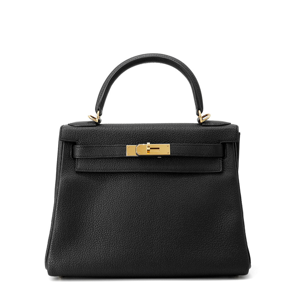 HERMES Kelly Retourne Black Togo Leather Size 28