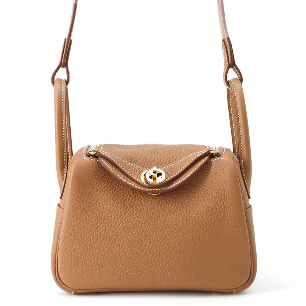 HERMES Lindy Gold Taurillon Clemence Size Mini