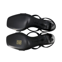 将图像加载到图库查看器中，HERMES Sandals《Glamour》 Black Leather Size 37
