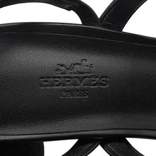 将图像加载到图库查看器中，HERMES Sandals《Glamour》 Black Leather Size 37
