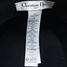 Load image into Gallery viewer, Dior D-Bobby wide brim hat Size 58 BlackCPB9019GDBF Rabbit100%
