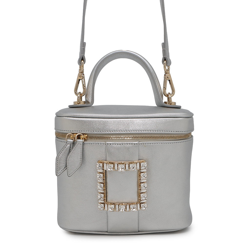 Roger Vivier Roger Vivier Rhinestone Vanity Shoulder Bag SilverRBWANMH Leather Rhinestone