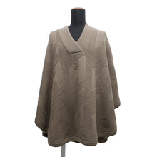 将图像加载到图库查看器中，HERMES Poncho &quot;H&quot; motif Size 34 Brown Wool 100%

