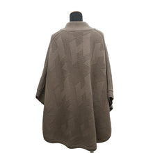将图像加载到图库查看器中，HERMES Poncho &quot;H&quot; motif Size 34 Brown Wool 100%
