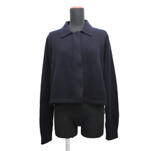 Load image into Gallery viewer, HERMES Shirt cardigan Size 38 Navy Cashmere100%
