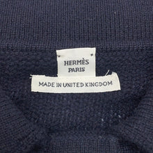 Load image into Gallery viewer, HERMES Shirt cardigan Size 38 Navy Cashmere100%
