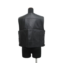 Load image into Gallery viewer, HERMES Serie Button Sleeveless Vest Size 42 Black Goatskin Leather
