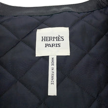 Load image into Gallery viewer, HERMES Serie Button Sleeveless Vest Size 42 Black Goatskin Leather

