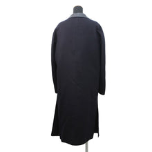 Load image into Gallery viewer, HERMES Soft Tilt Leather Mix Coat Size 38 Navy/Black Cashmere86% Silk14% Sheepskin
