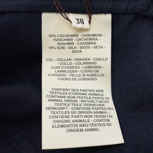 Load image into Gallery viewer, HERMES Soft Tilt Leather Mix Coat Size 38 Navy/Black Cashmere86% Silk14% Sheepskin
