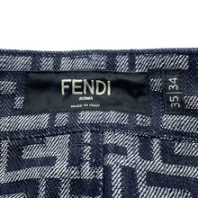 将图像加载到图库查看器中，FENDI EmbroideryFF logo Bermuda shorts Size 35 BlueFLP307 AMZ3 Cotton66% Polyester34%
