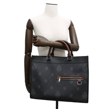 将图像加载到图库查看器中，Berluti URIS 2way Tote Black/Brown Leather PVC Size Small
