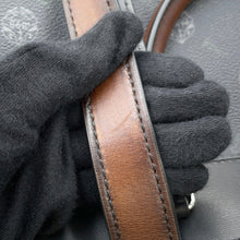 将图像加载到图库查看器中，Berluti URIS 2way Tote Black/Brown Leather PVC Size Small
