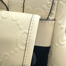 将图像加载到图库查看器中，GUCCI GG Embossed Backpack White625770 Leather
