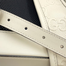 将图像加载到图库查看器中，GUCCI GG Embossed Backpack White625770 Leather

