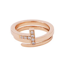 Load image into Gallery viewer, TIFFANY&amp;Co. T Square Wrap Ring Size Approximately No. 10 18K Pink Gold
