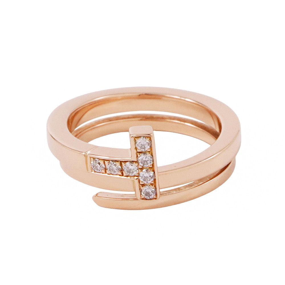 TIFFANY&Co. T Square Wrap Ring Size Approximately No. 10 18K Pink Gold