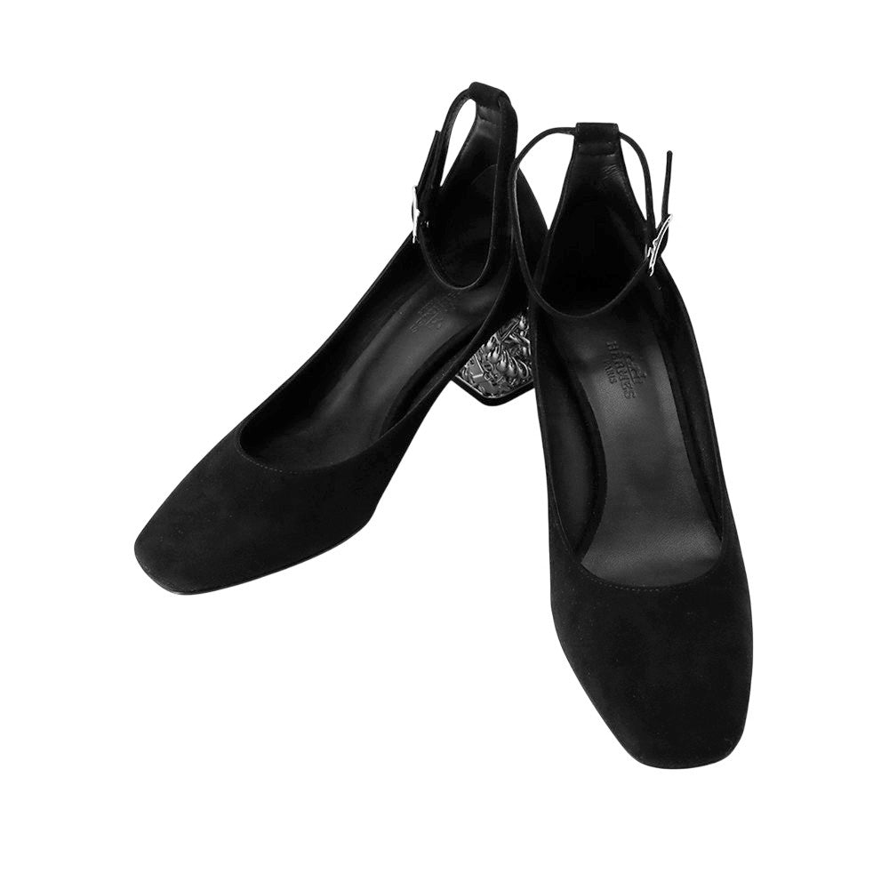 HERMES Girly 60 Black suede Size 36 1/2