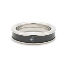 Load image into Gallery viewer, HERMES Uni Ring Size PM/T59 Silver/Black Metal
