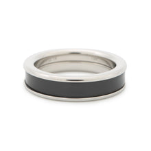 Load image into Gallery viewer, HERMES Uni Ring Size PM/T59 Silver/Black Metal
