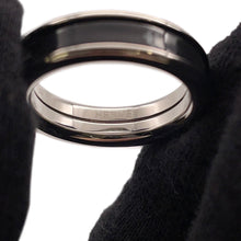 Load image into Gallery viewer, HERMES Uni Ring Size PM/T59 Silver/Black Metal
