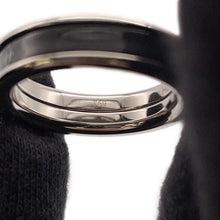 Load image into Gallery viewer, HERMES Uni Ring Size PM/T59 Silver/Black Metal
