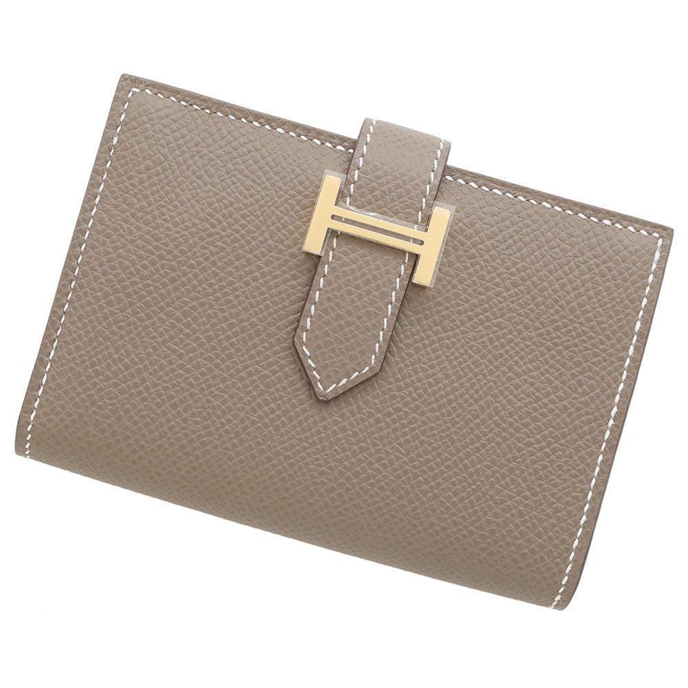 HERMES Bearn Card Case Etoupe Epsom