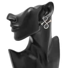 将图像加载到图库查看器中，HERMES Col H Earrings Black Swift Leather Metal
