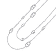 将图像加载到图库查看器中，HERMES Chaine d&#39;Ancre Farandole Long Necklace Size 120 SV925
