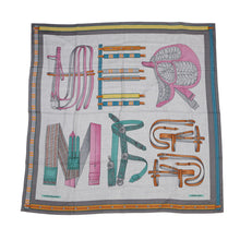 将图像加载到图库查看器中，HERMES Giant Square Letol Equestre Size 140 Guri Shine/Green/Pink Cashmere70% Silk30%
