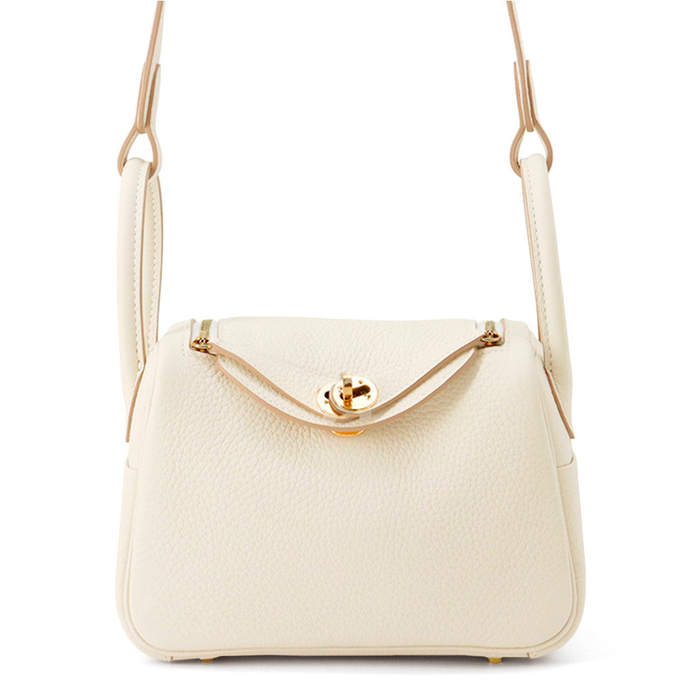 HERMES Lindy Craie Taurillon Clemence Size Mini