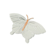 Load image into Gallery viewer, HERMES Papillon Scarf Ring Silver/Orange Metal
