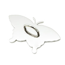 Load image into Gallery viewer, HERMES Papillon Scarf Ring Silver/Orange Metal
