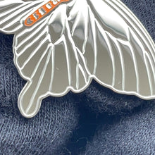 Load image into Gallery viewer, HERMES Papillon Scarf Ring Silver/Orange Metal
