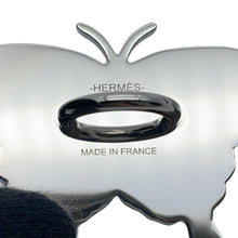 Load image into Gallery viewer, HERMES Papillon Scarf Ring Silver/Orange Metal
