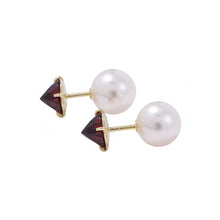 将图像加载到图库查看器中，TASAKI Refined Rebellion Garnet EarringE-3657-2-18KYG 18K Yellow Gold
