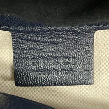 将图像加载到图库查看器中，GUCCI Japan Limited Edition Double GG Bamboo Top Handle Bag Navy655657 Straw Leather

