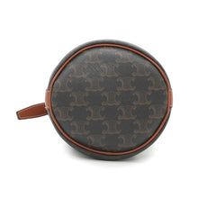 Load image into Gallery viewer, CELINE Triomphe Drawstring bucket bag Tan191142 PVC Coated Canvas Leather Size Small

