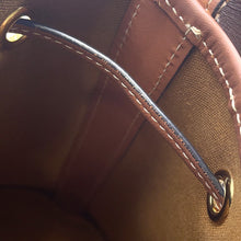 Load image into Gallery viewer, CELINE Triomphe Drawstring bucket bag Tan191142 PVC Coated Canvas Leather Size Small
