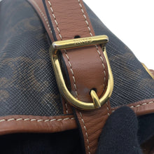 Load image into Gallery viewer, CELINE Triomphe Drawstring bucket bag Tan191142 PVC Coated Canvas Leather Size Small
