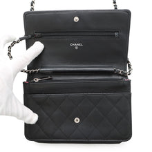 Load image into Gallery viewer, CHANEL Cambon line Chain wallet BlackA46646 Calf Leather/Patent Leather
