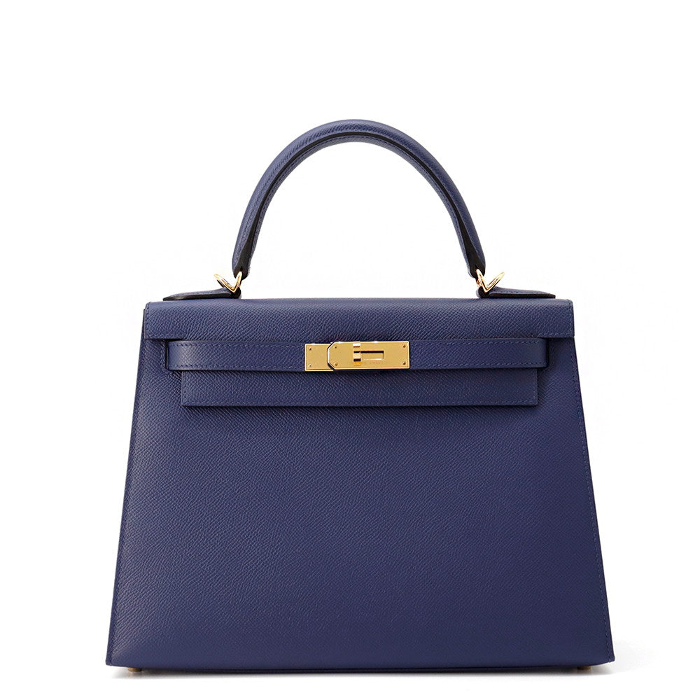 HERMES Kelly Sellier Blue Saphir Epsom Size 28