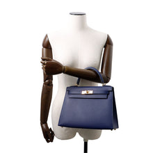Load image into Gallery viewer, HERMES Kelly Sellier Blue Saphir Epsom Size 28
