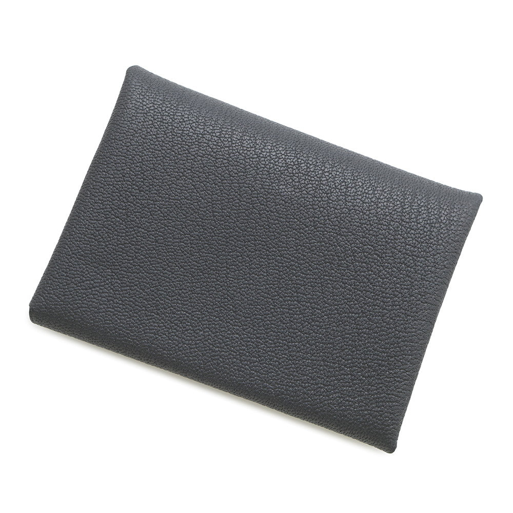 HERMES Calvi Duo Verso /black Chevre Myzore Goatskin