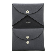 Load image into Gallery viewer, HERMES Calvi Duo Verso /black Chevre Myzore Goatskin
