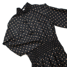 Load image into Gallery viewer, HERMES One Piece Zouaves and Dragon Zouaves of Dragons DotPattern Size 34 Black Silk100%
